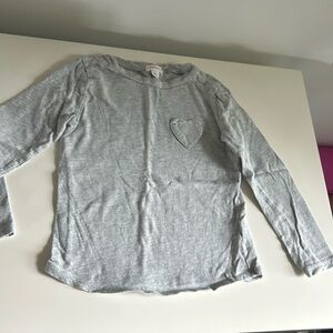 Girls Crewcuts Long Sleeve Gray TShirt With Heart Size 4-5